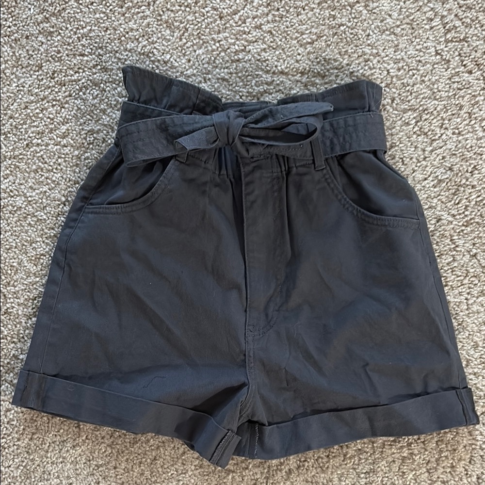 Garage Black High Waist Shorts
